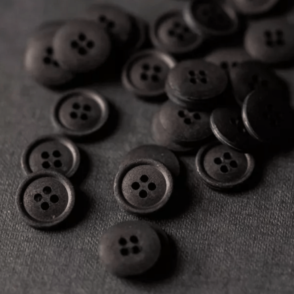 11mm Cotton Buttons - Black - sewecofabrics
