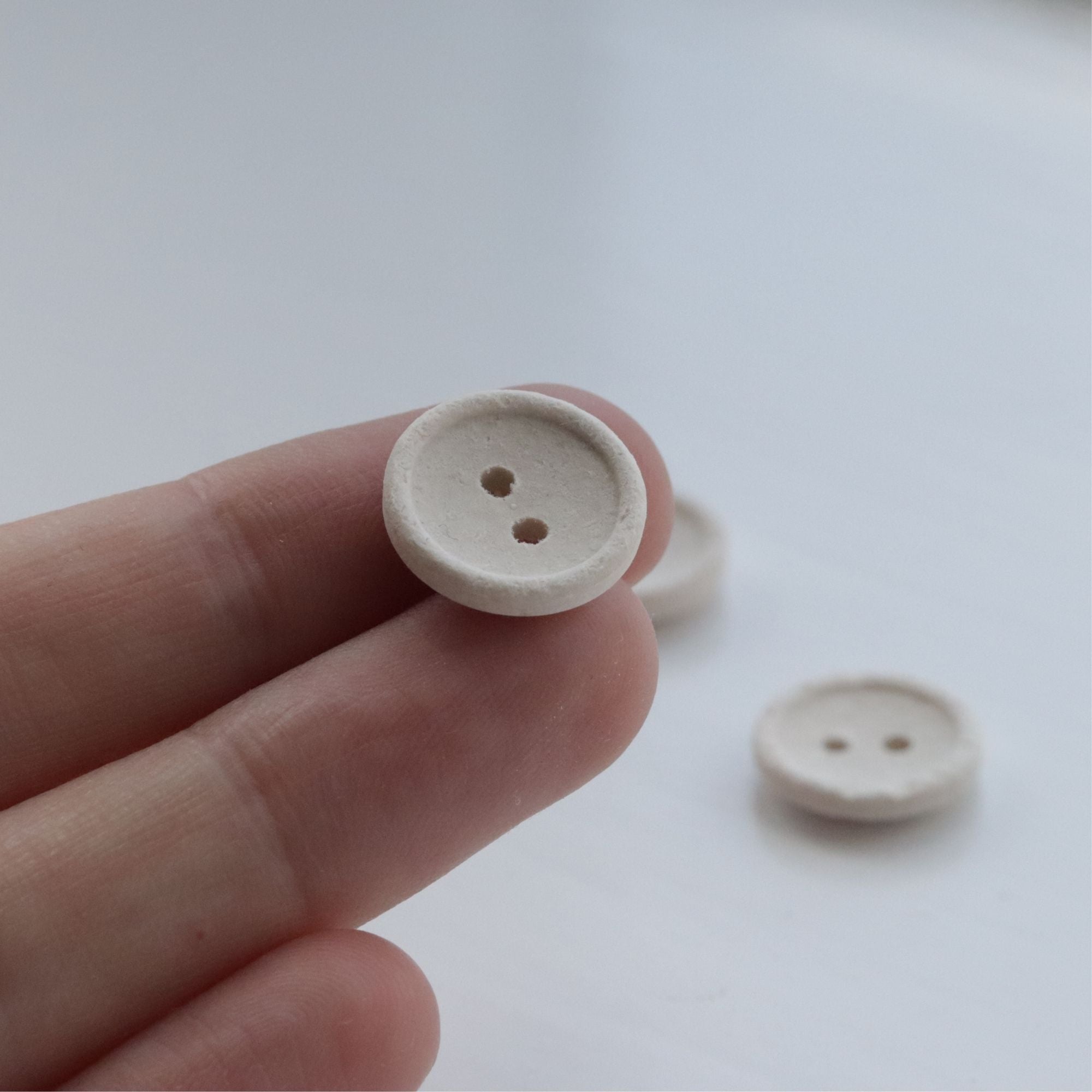 15mm Recycled Cotton Button - Natural