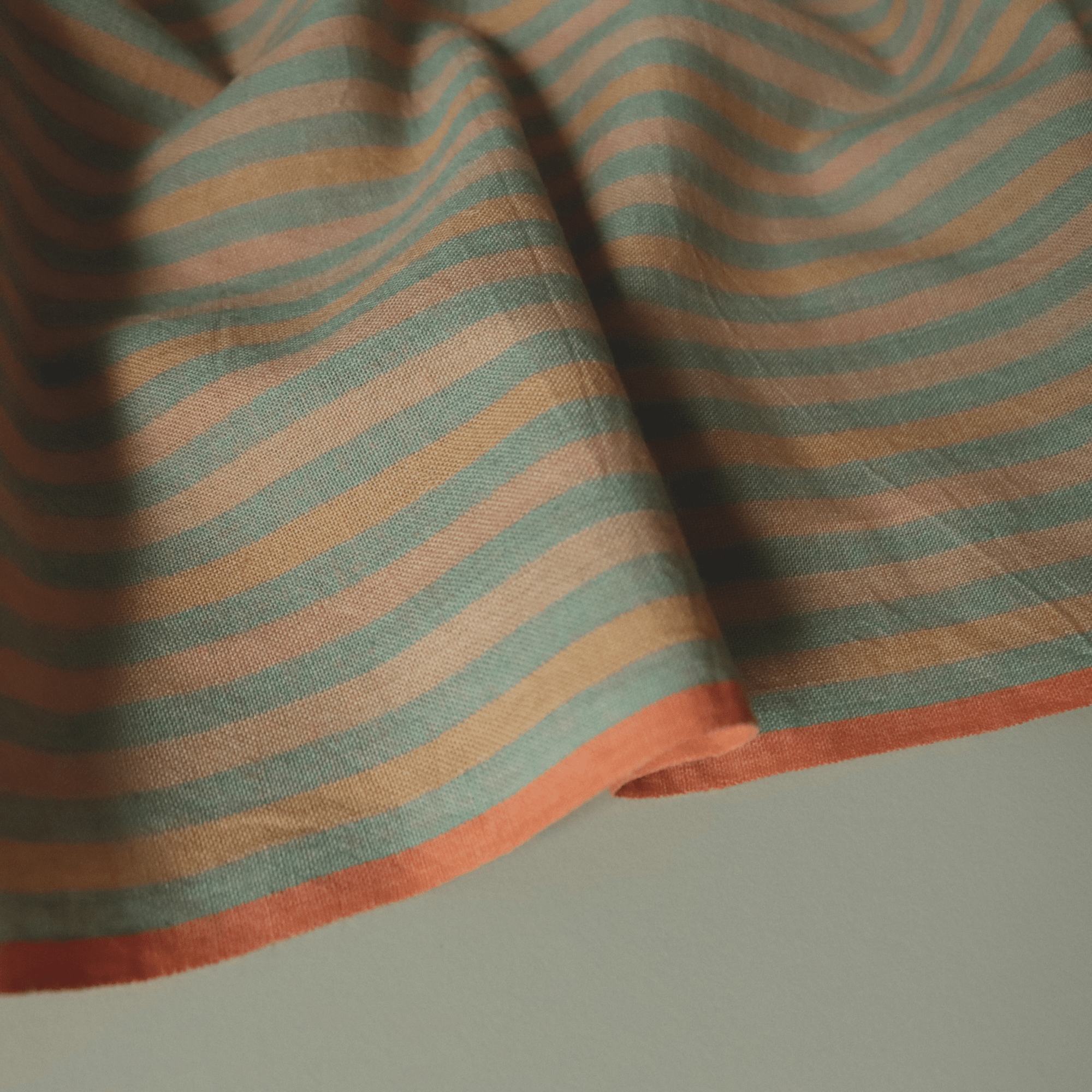 75cm REMNANT - Tuba Stripe Indian Cotton Fabric - sewecofabrics