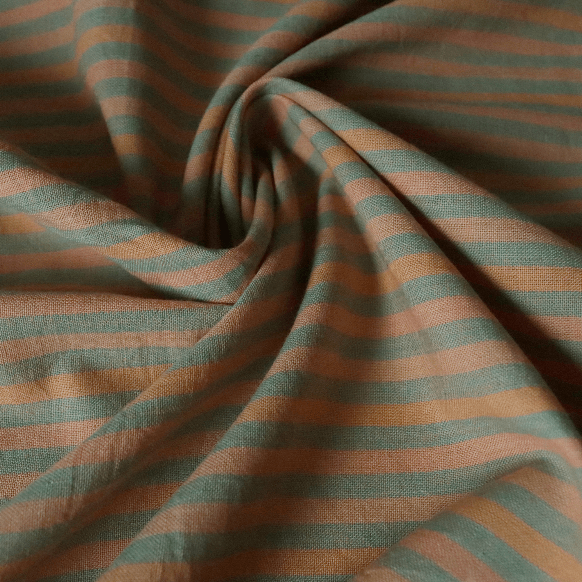 75cm REMNANT - Tuba Stripe Indian Cotton Fabric - sewecofabrics