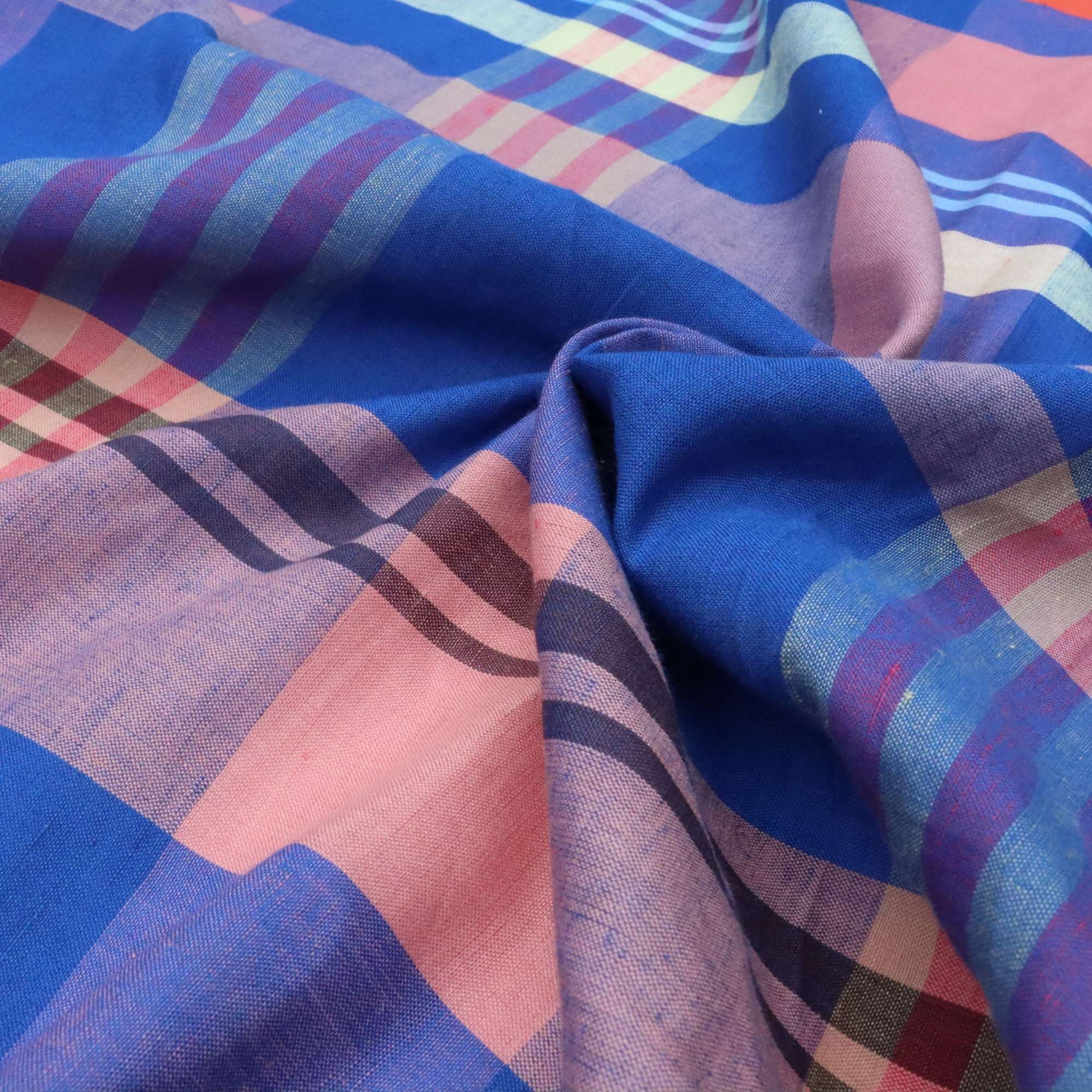 Multicolored fabric with a checkered pattern
