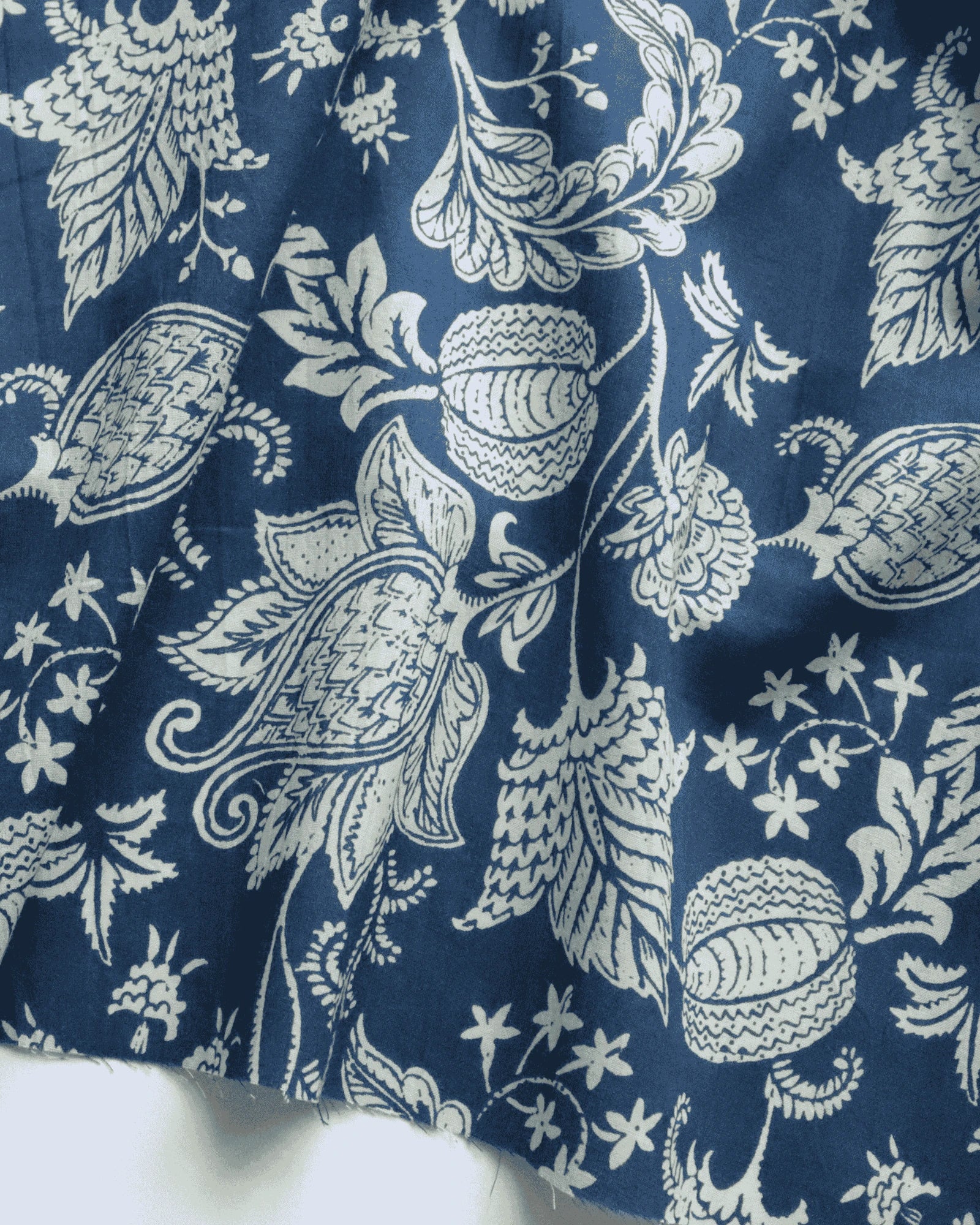 Bubble Pants Project KIT (Cream on Indigo Block-Print Cotton)