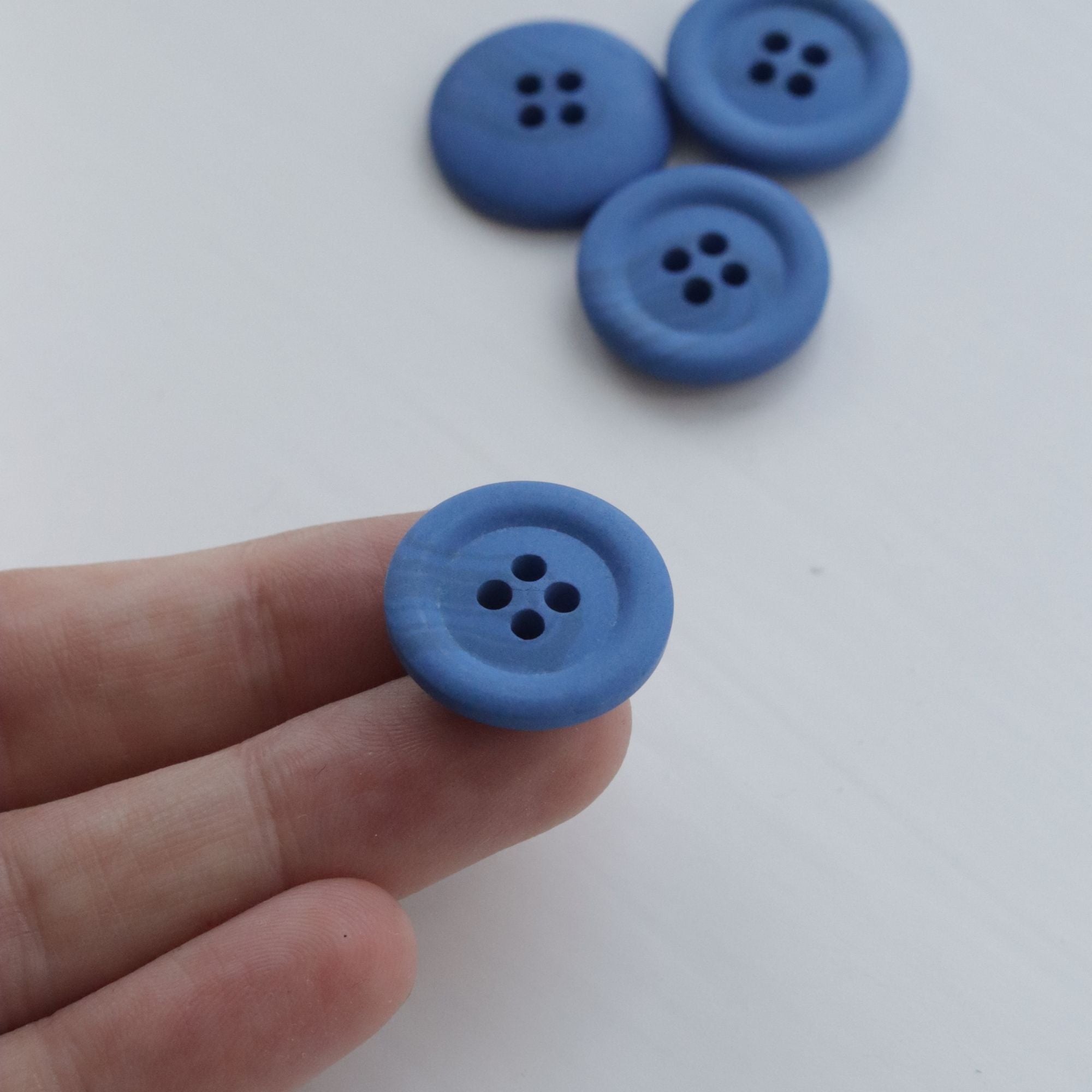 20mm Hemp Button - Cobalt Blue