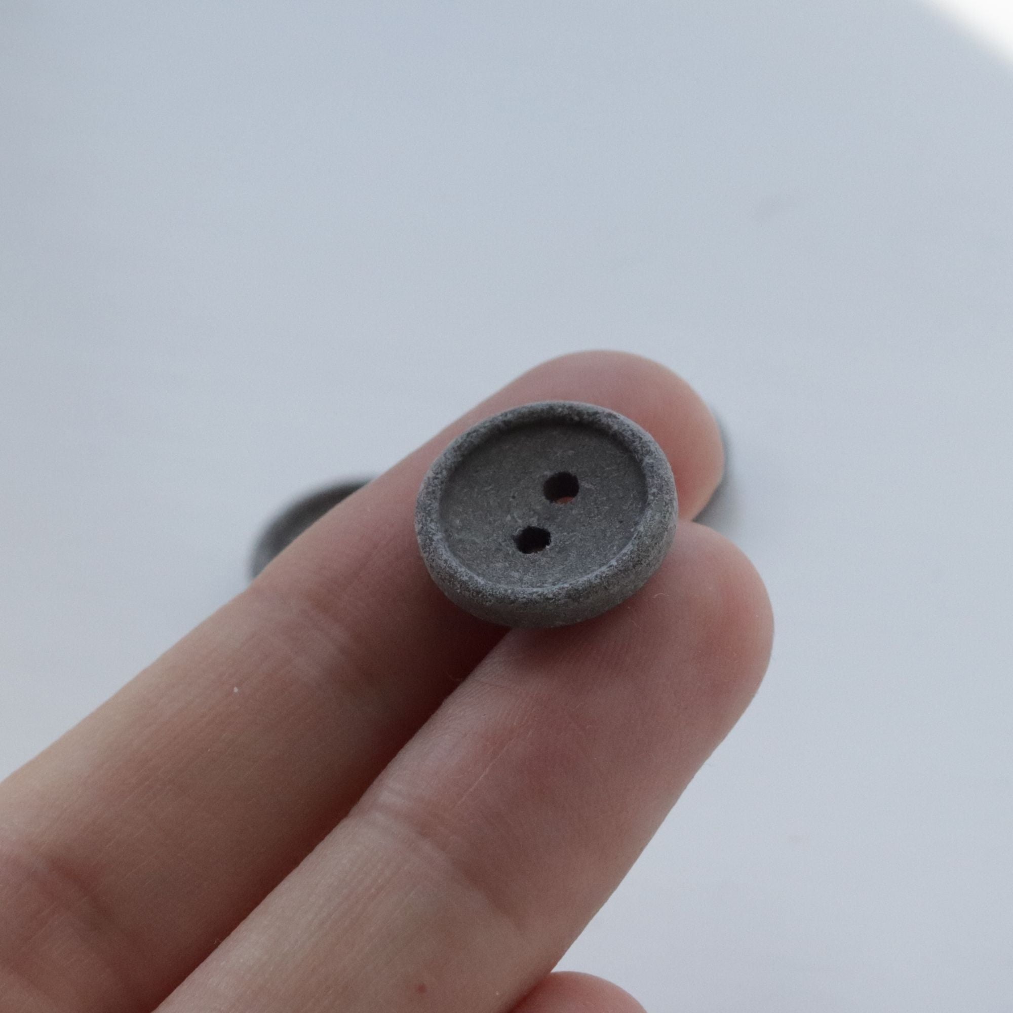 15mm Recycled Cotton Button - Grey