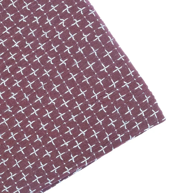 68cm REMNANT, Cool Browns Cross-Stitch Cotton Fabric