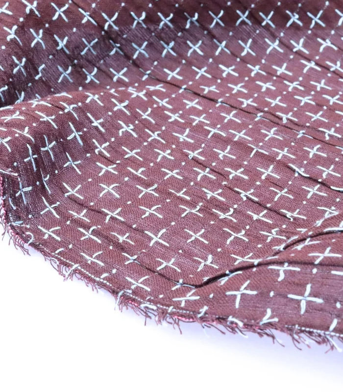 68cm REMNANT, Cool Browns Cross-Stitch Cotton Fabric