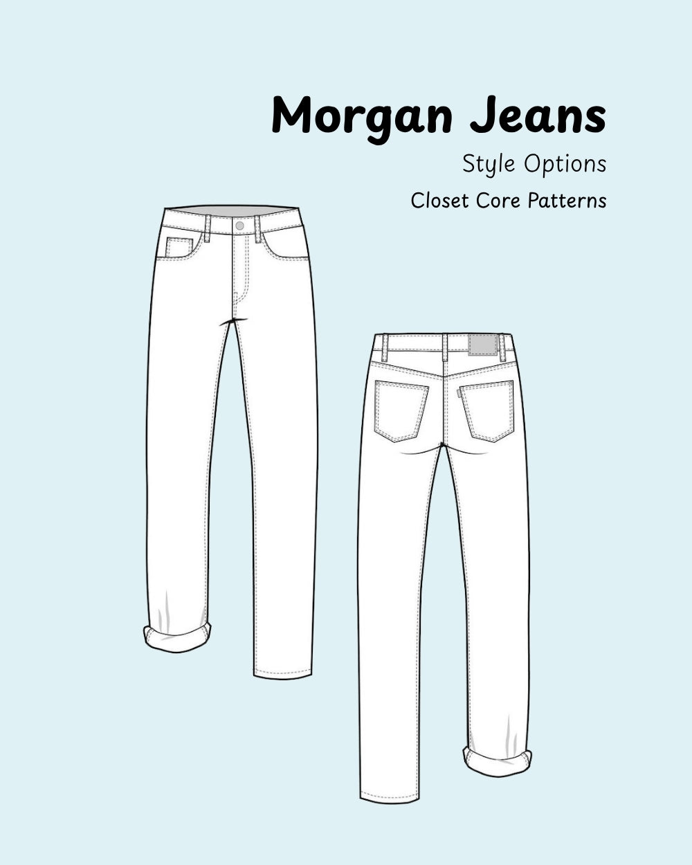 Morgan Boyfriend Jeans, Sewing Pattern from Closet Core Patterns (Paper)