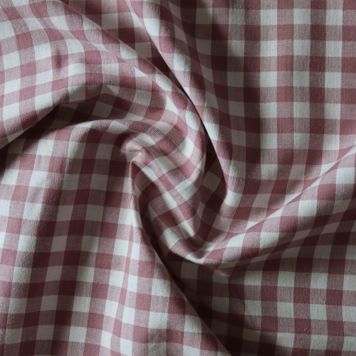 Cotton Gingham Fabric - Small Check Tulipwood