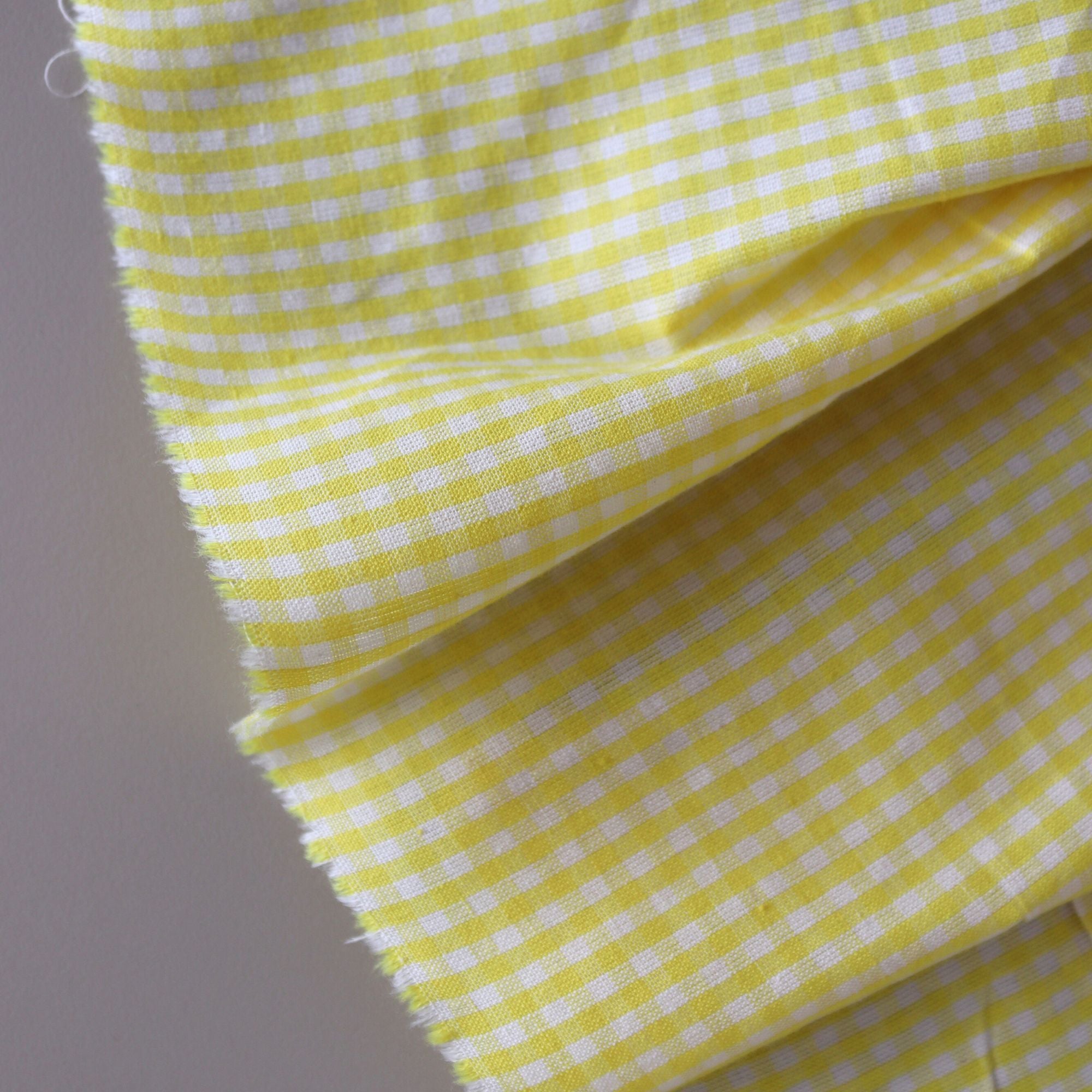 Close-up of yellow checkered fabric