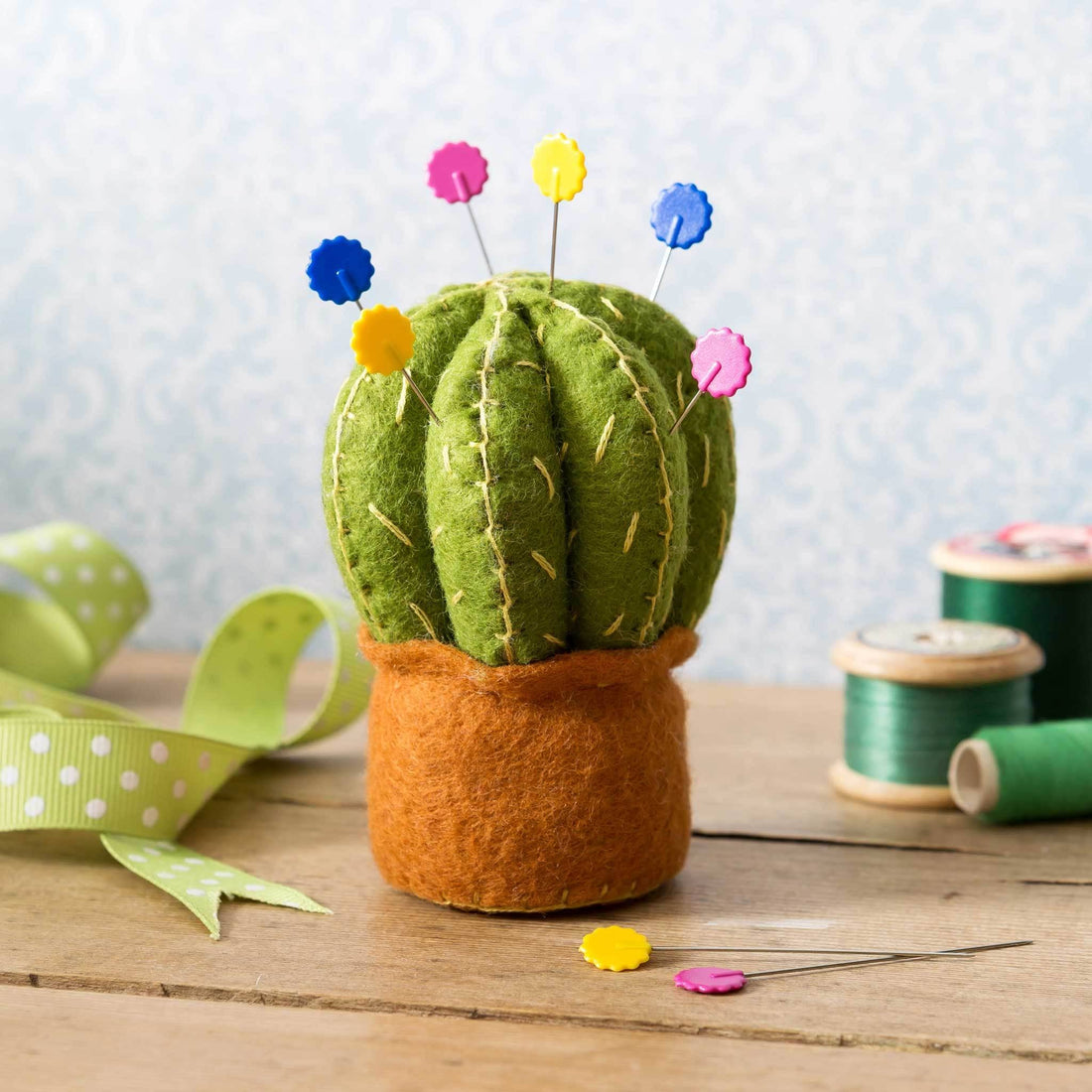 KIT: Cactus Pin Cushion Felt Kit - sewecofabrics