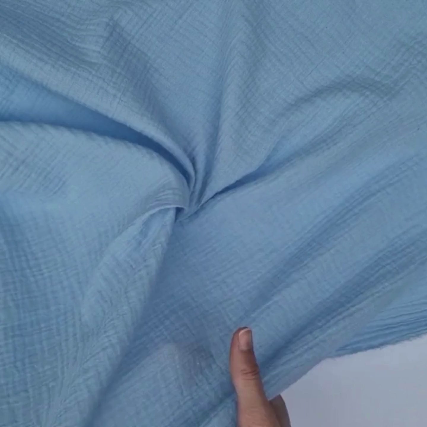 Double Gauze Cotton Fabric - Light Blue