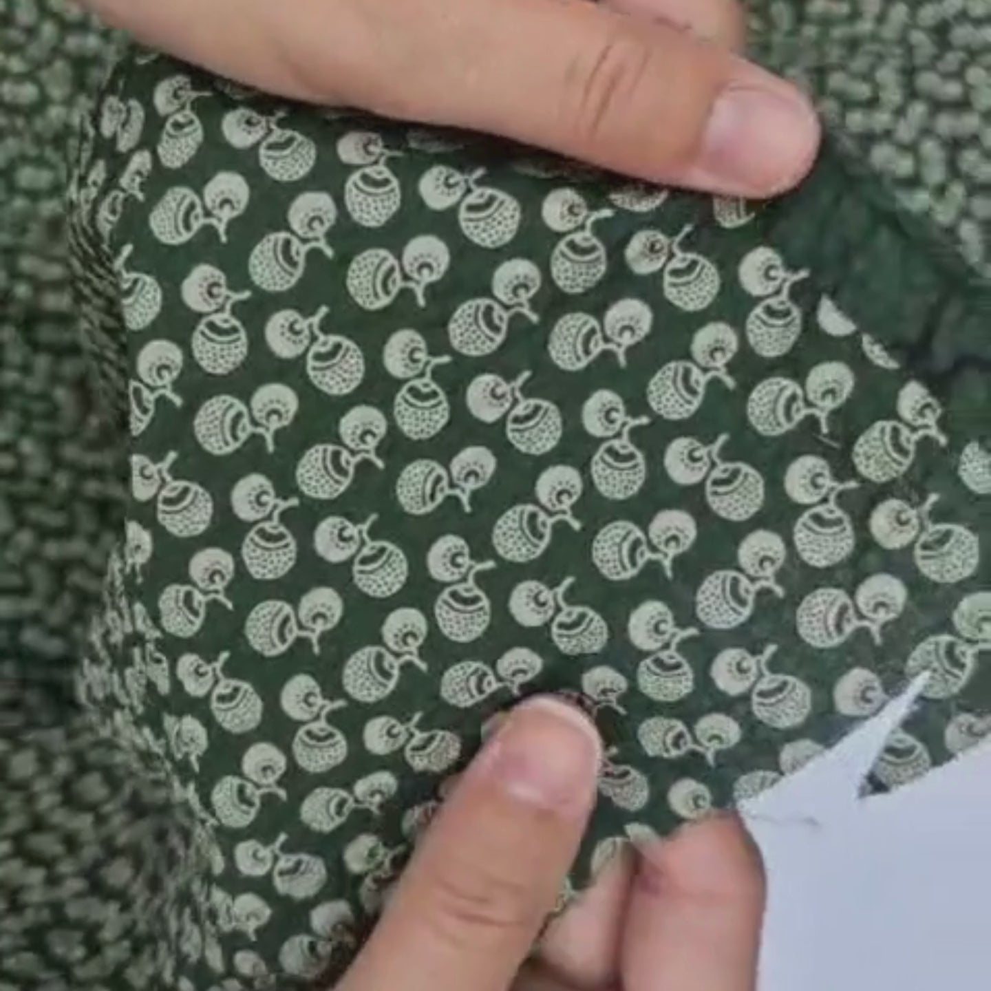 Brewing Green - Seersucker Organic Cotton Fabric
