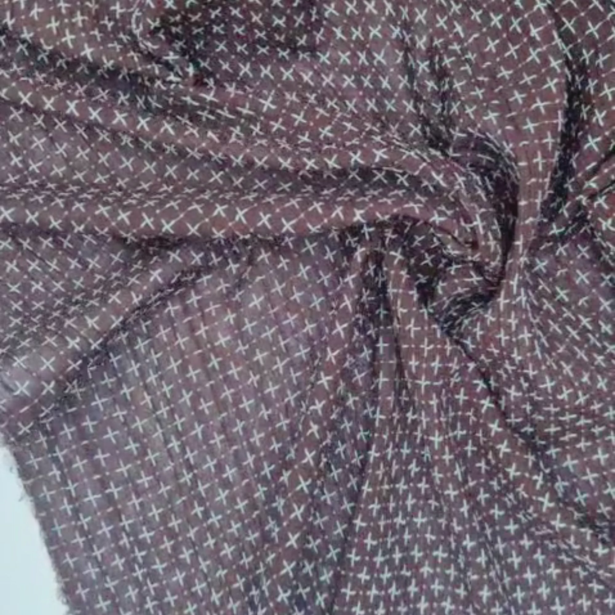 Cool Browns - Cross-Stitch Indian Cotton Fabric