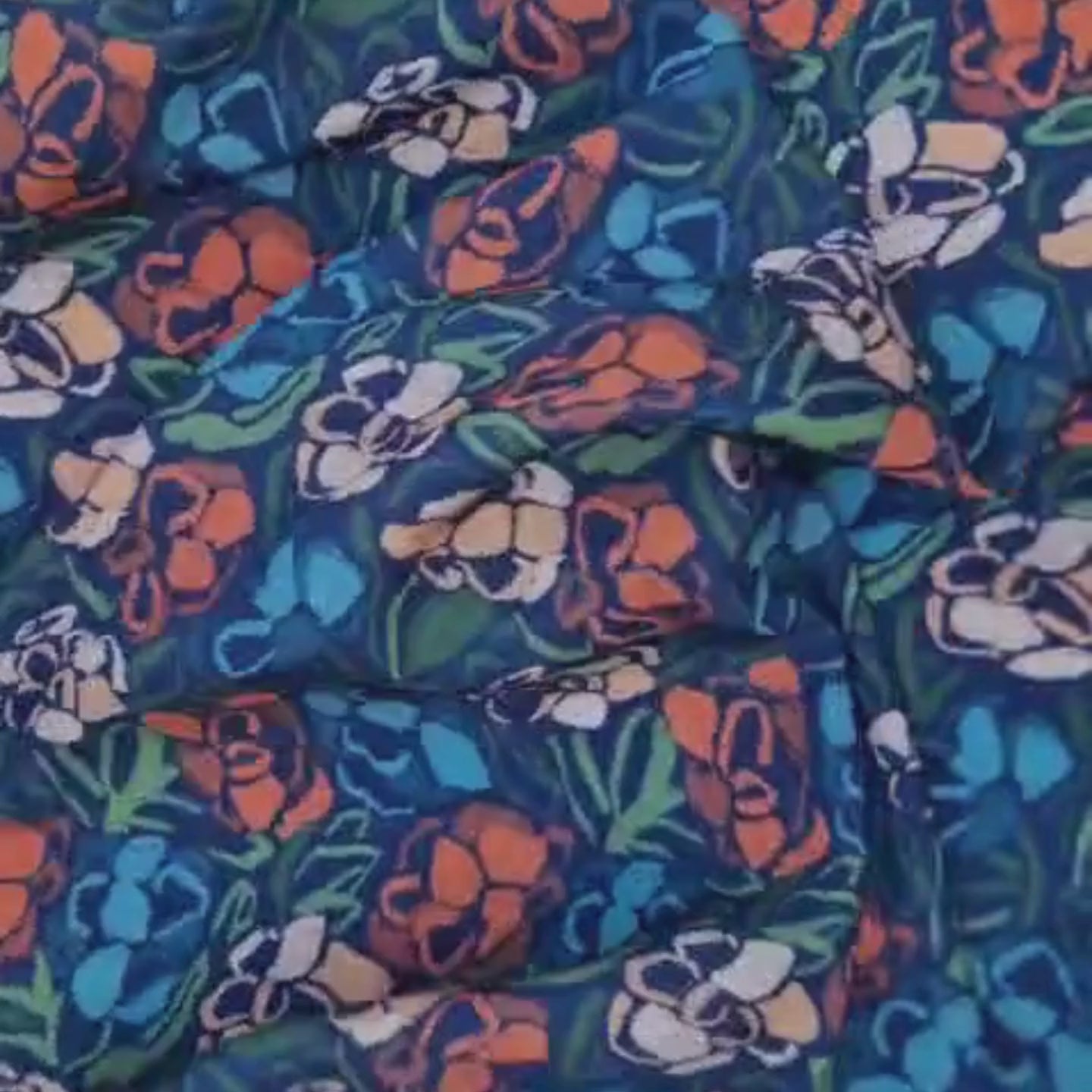 Roseraie Midnight - Viscose Fabric