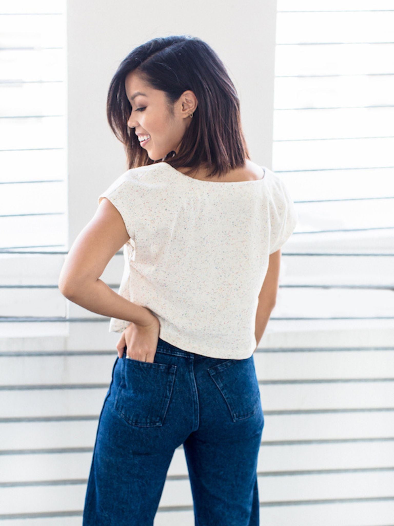The Square Neck Top - Paper Sewing Pattern - sewecofabrics