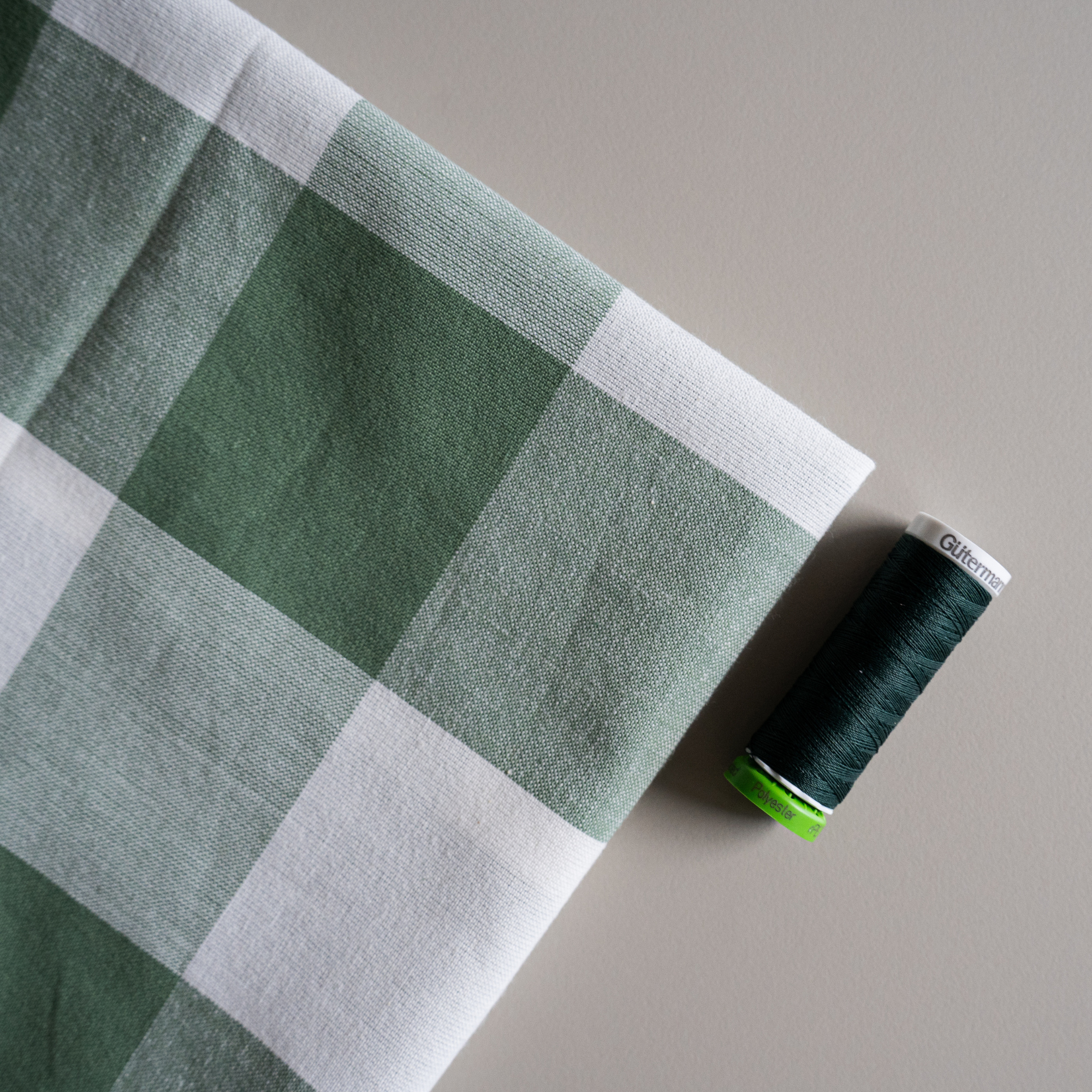 Large Green Gingham - Cotton Fabric