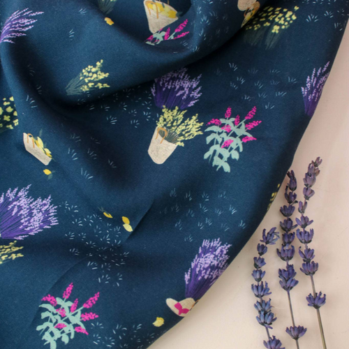 Marine Baskets - Lise Tailor - Viscose Fabric