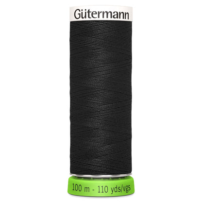 000 Black - Gütermann Sew All rPET Thread 100m - sewecofabrics