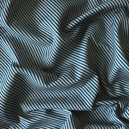 10oz Striped Organic Cotton Denim - Ecru Hickory