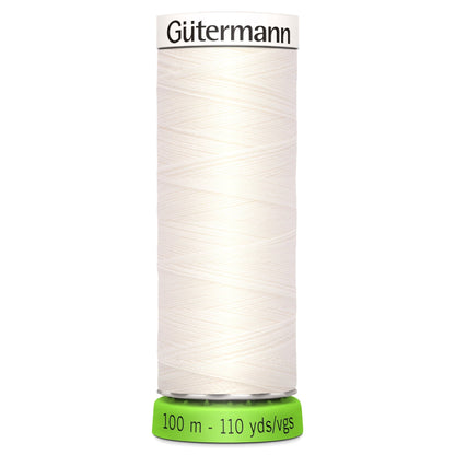 111 Bridal White - Gütermann Sew All rPET Thread 100m - sewecofabrics