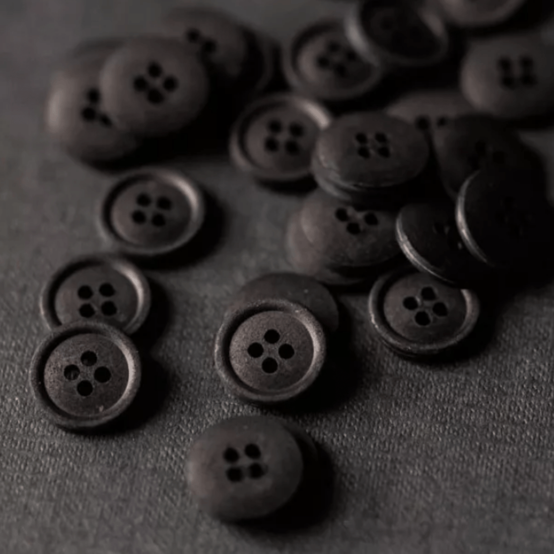 11mm Cotton Buttons - Black - sewecofabrics