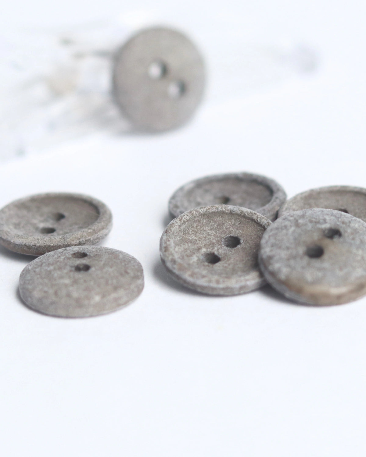 15mm Recycled Cotton Button, Grey