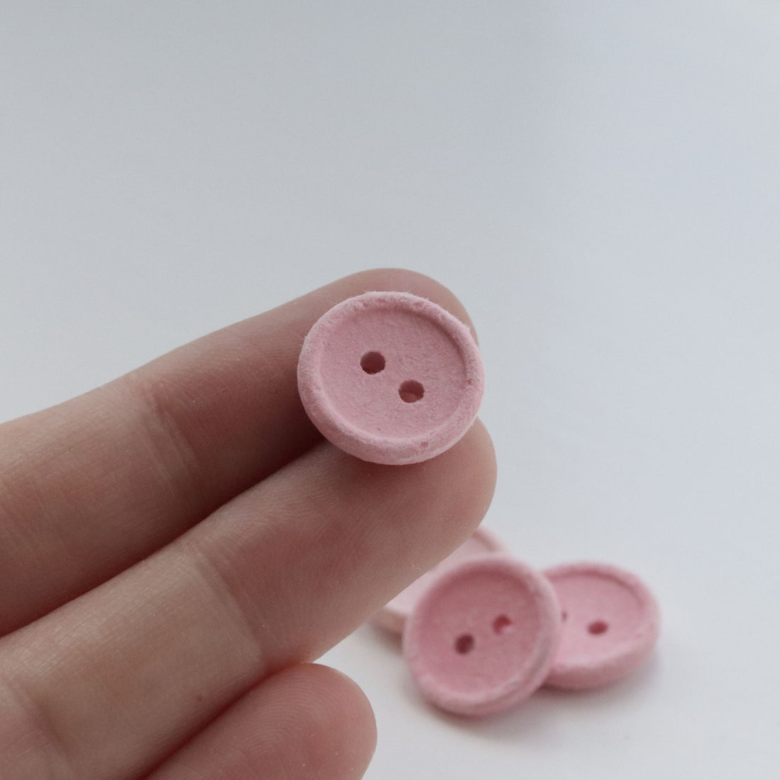 15mm Recycled Cotton Button - Dusty Pink