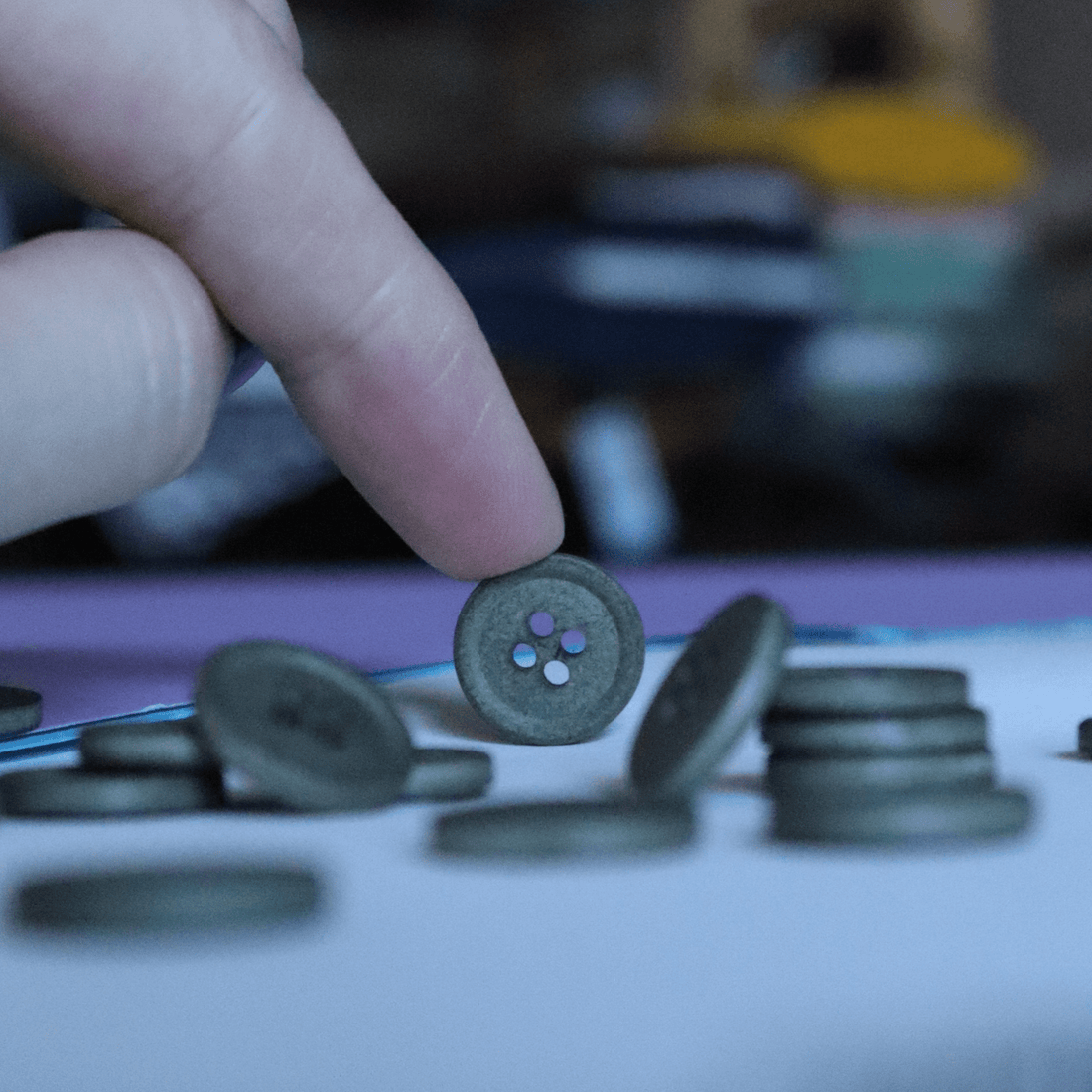 15mm Cotton Buttons - Spruce - sewecofabrics