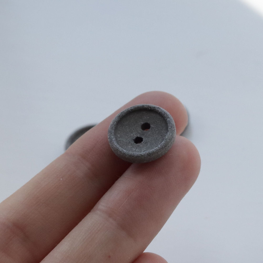 15mm Recycled Cotton Button - Grey - sewecofabrics