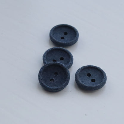 15mm Recycled Cotton Button - Navy - sewecofabrics