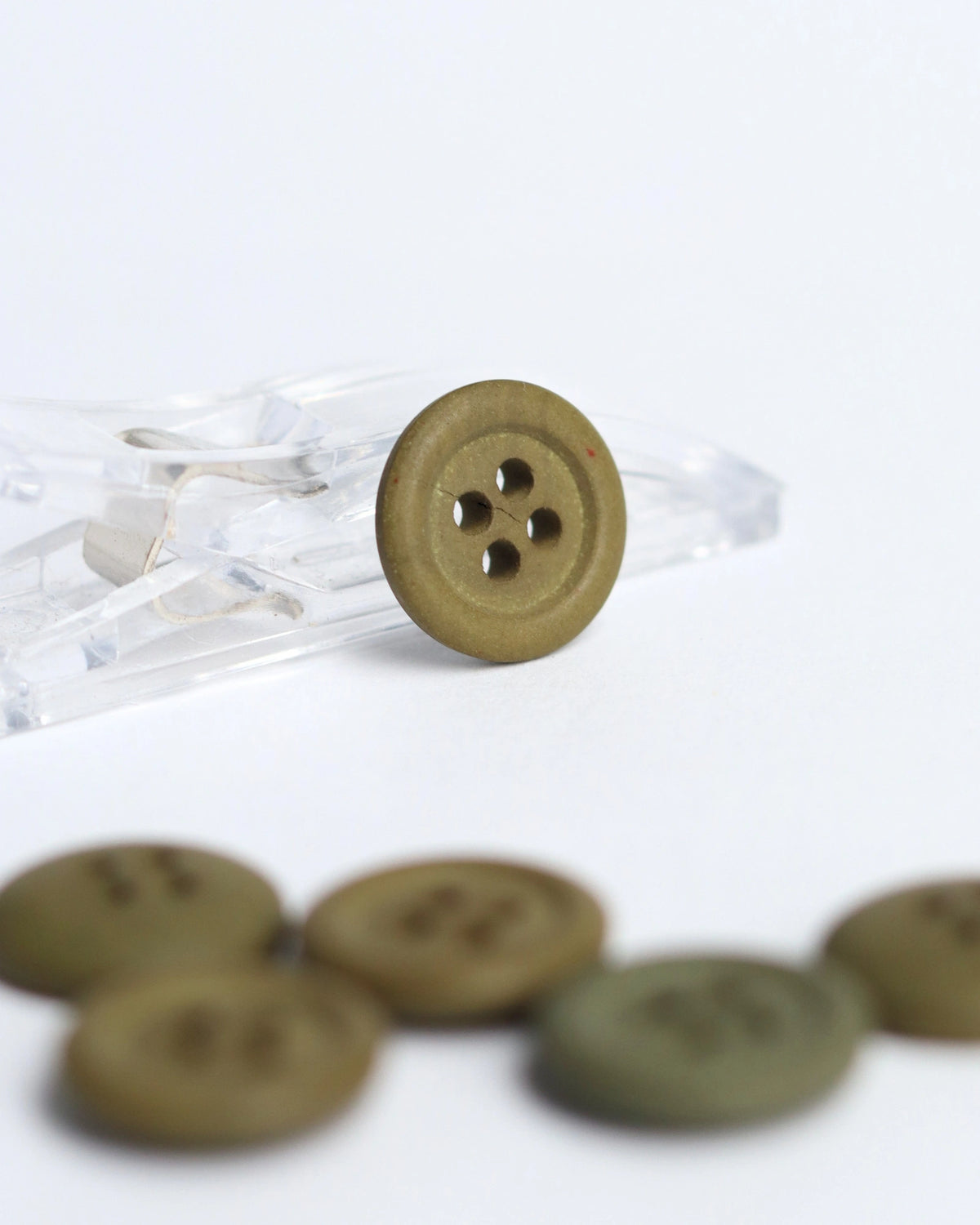 15mm Hemp Button, Khaki