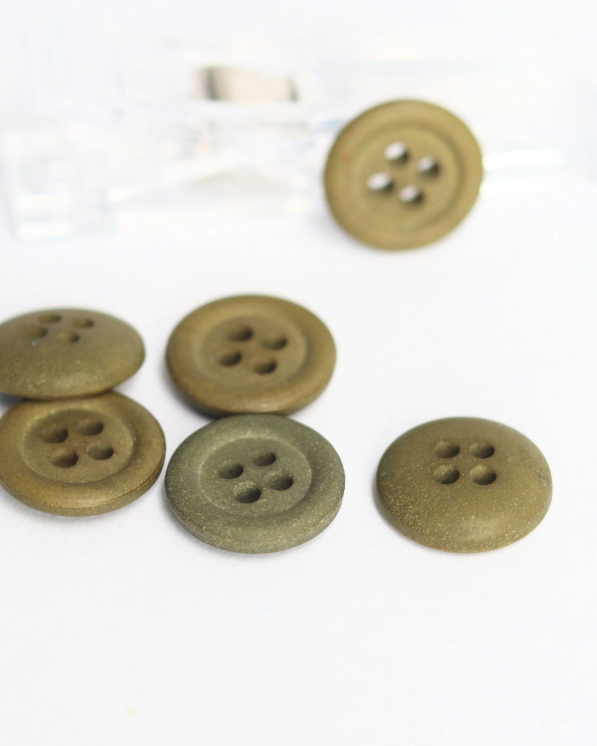 15mm Hemp Button, Khaki