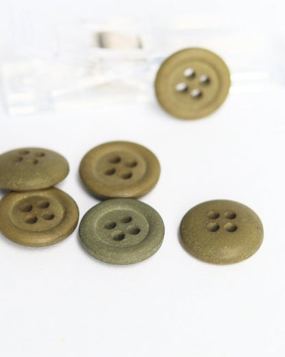 15mm Hemp Button, Khaki