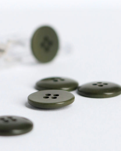 18mm Corozo Button, Khaki