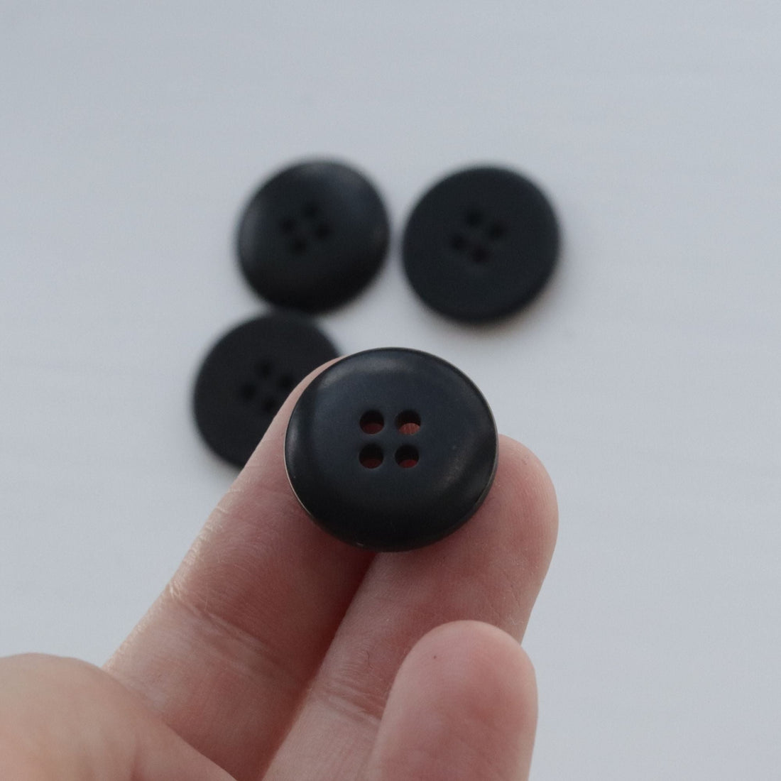 18mm Corozo Button - Black - sewecofabrics