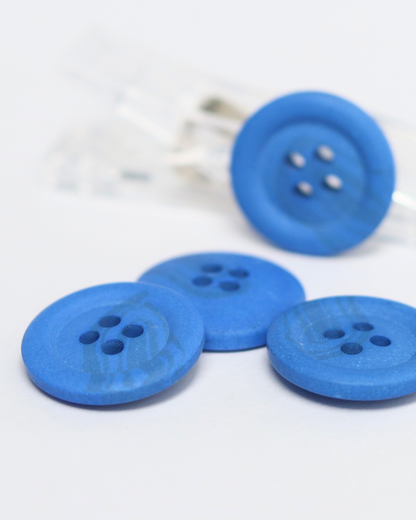 20mm Hemp Button. Colbat Blue