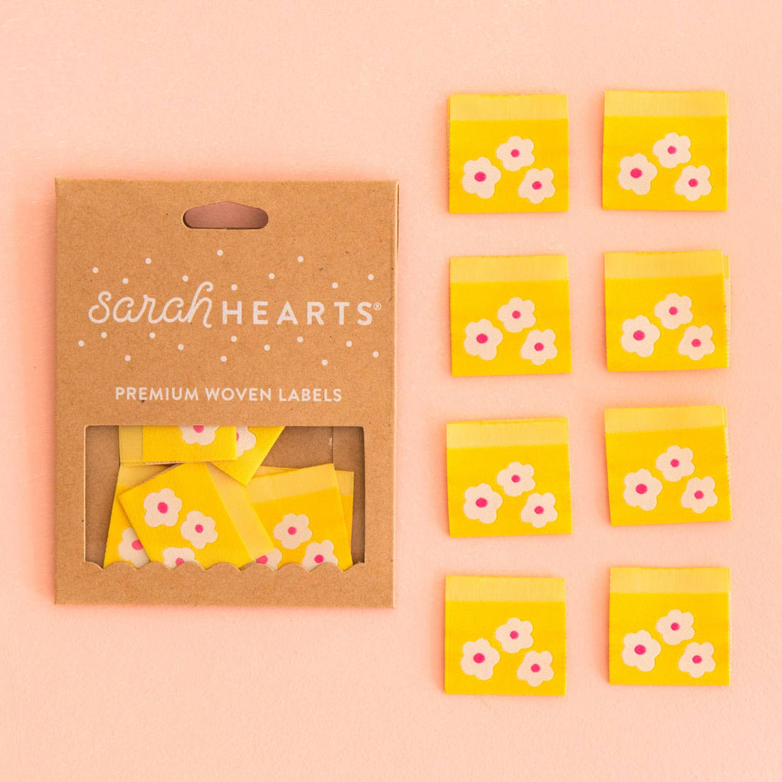 Yellow Daisies - Sarah Hearts - Sewing Labels