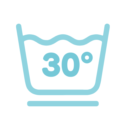 Icon of a washing machine with '30°' indicating a 30-degree wash cycle.
