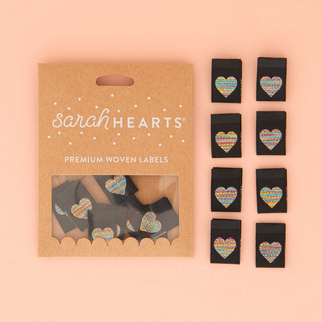 Metallic Rainbow Heart - Sarah Hearts - Sewing Labels