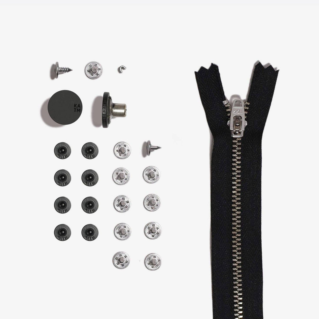 Jeans Hardware Refill Kit | Matte Black by KATM: 15cm or 19cm