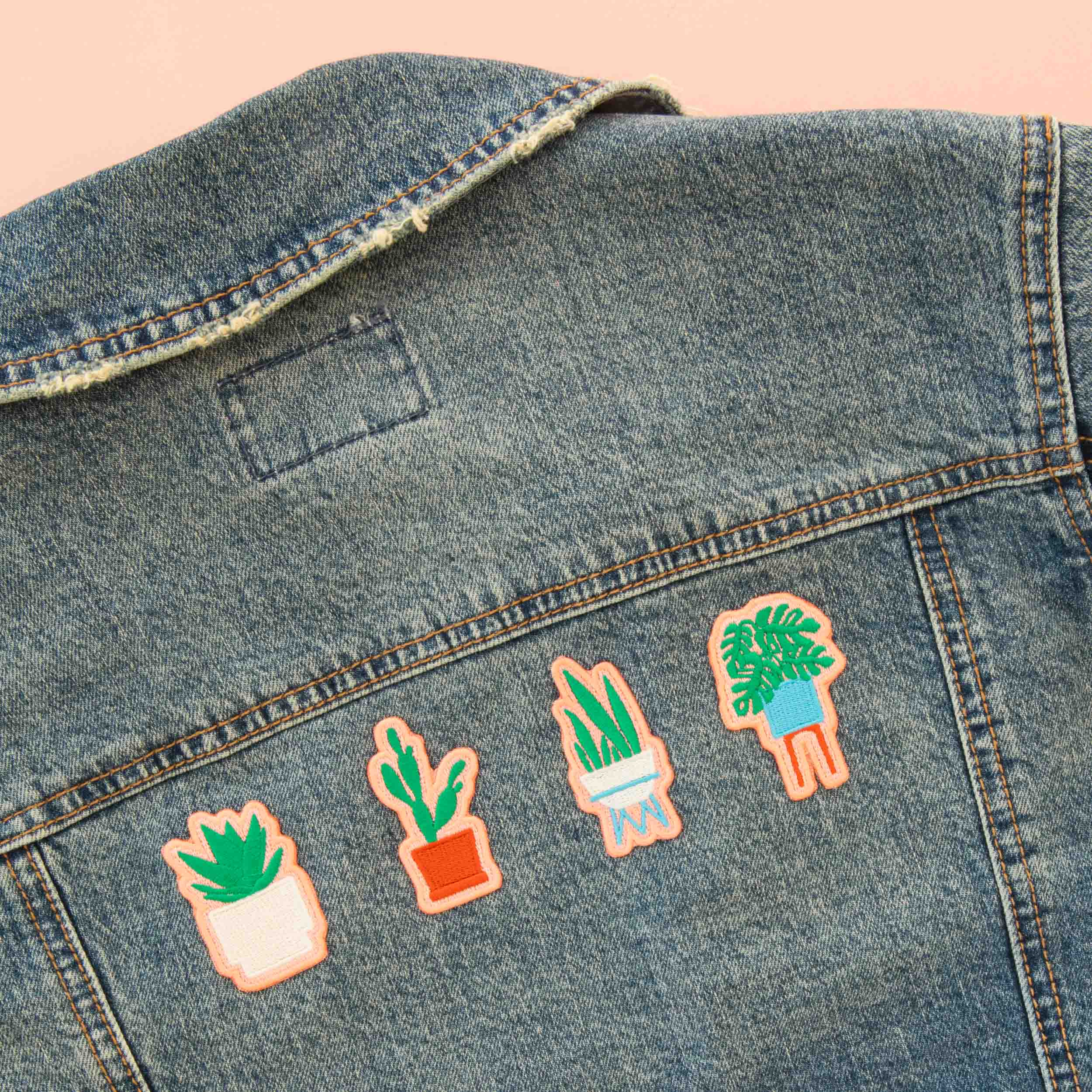 Houseplant Embroidered Peel &amp; Stick or Sew Patches - 4 Pack