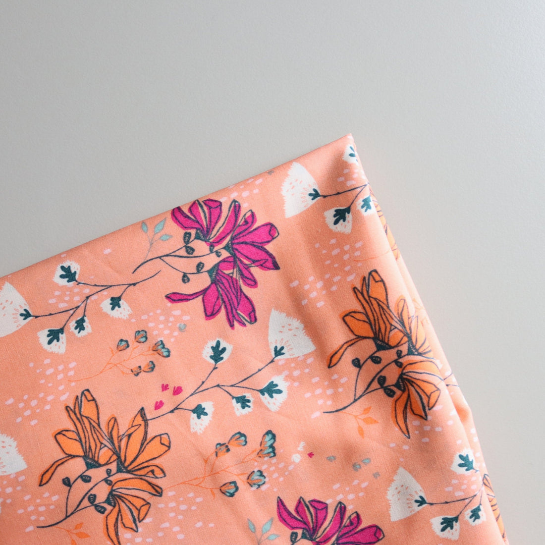 60cm REMNANT - Spring Bloom Cotton Fabric - sewecofabrics