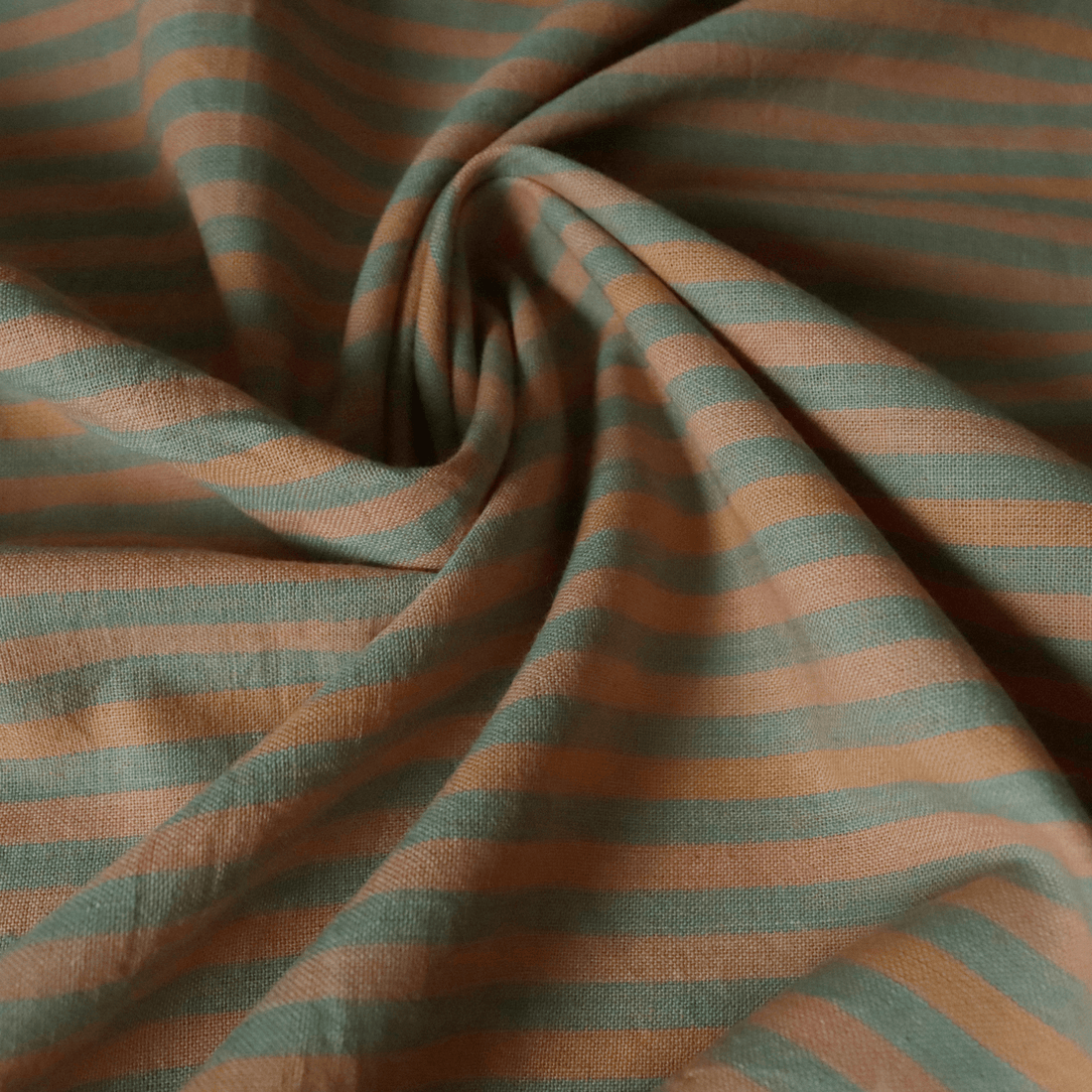 75cm REMNANT - Tuba Stripe Indian Cotton Fabric - sewecofabrics