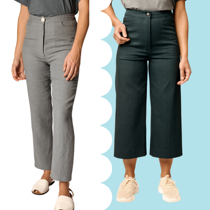 Aina Trousers &amp; Culottes - Paper Sewing Pattern