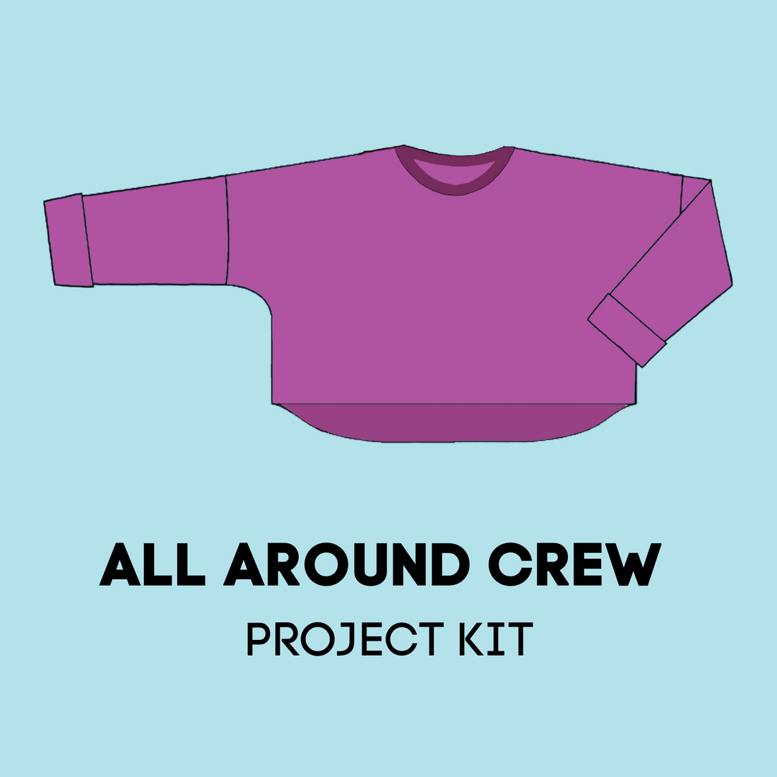 Sewing Project Kit - Purple French Terry with All Around Crew + Expansion Pack