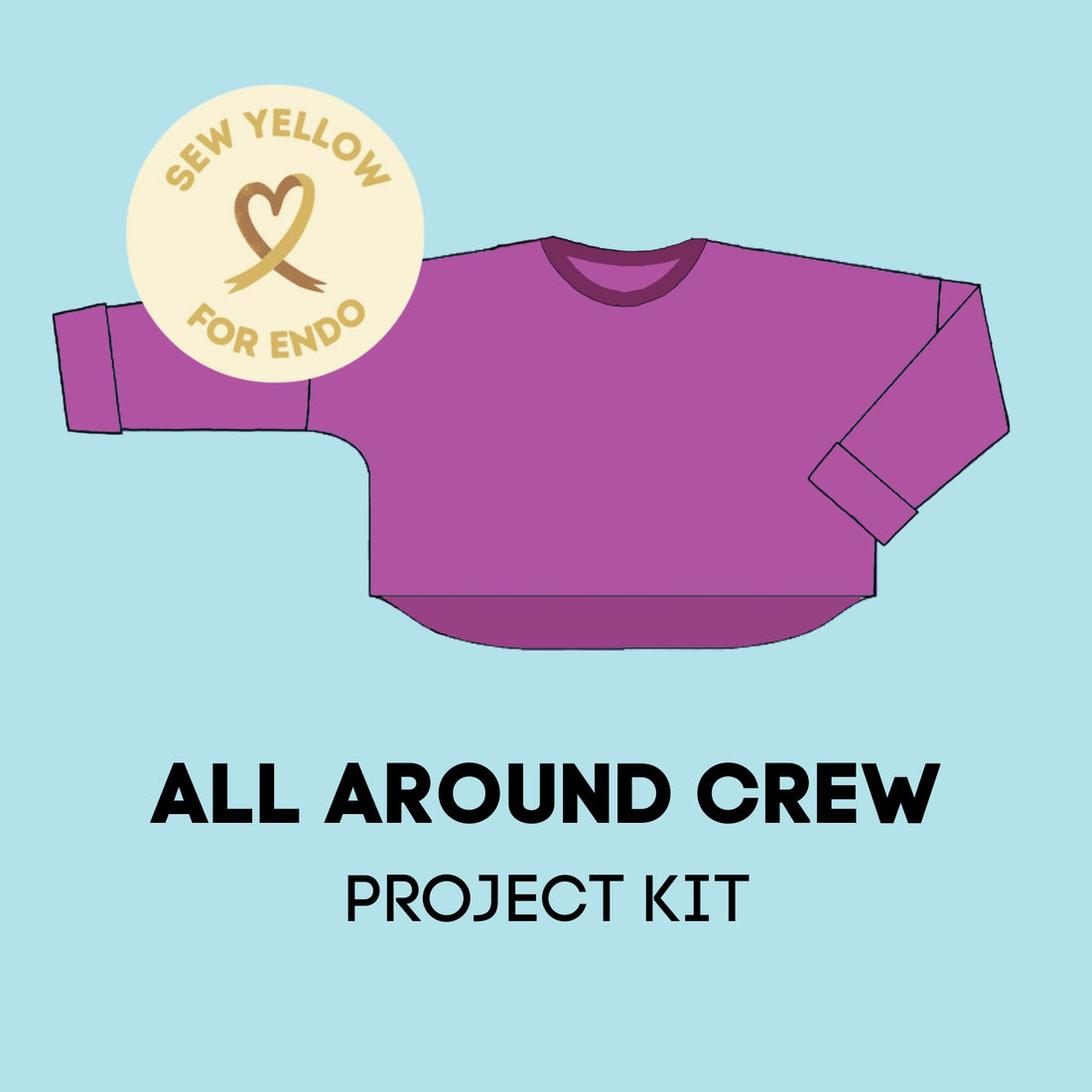 Sewing Project Kit - Purple French Terry with All Around Crew + Expansion Pack