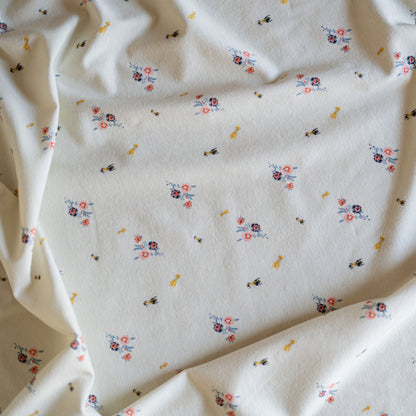 Knit Jersey - AGF Bees &amp; Bits Too - Cream White Fabric