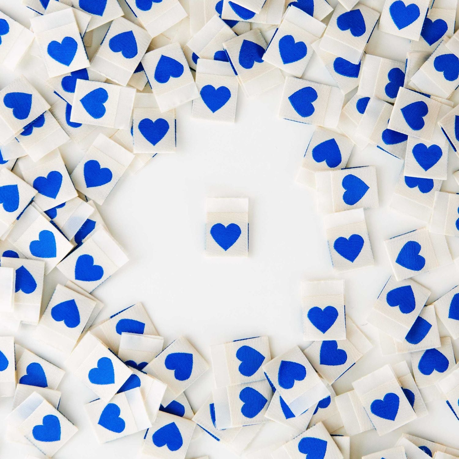 Blue Love Hearts - Sarah Hearts - Sewing Labels