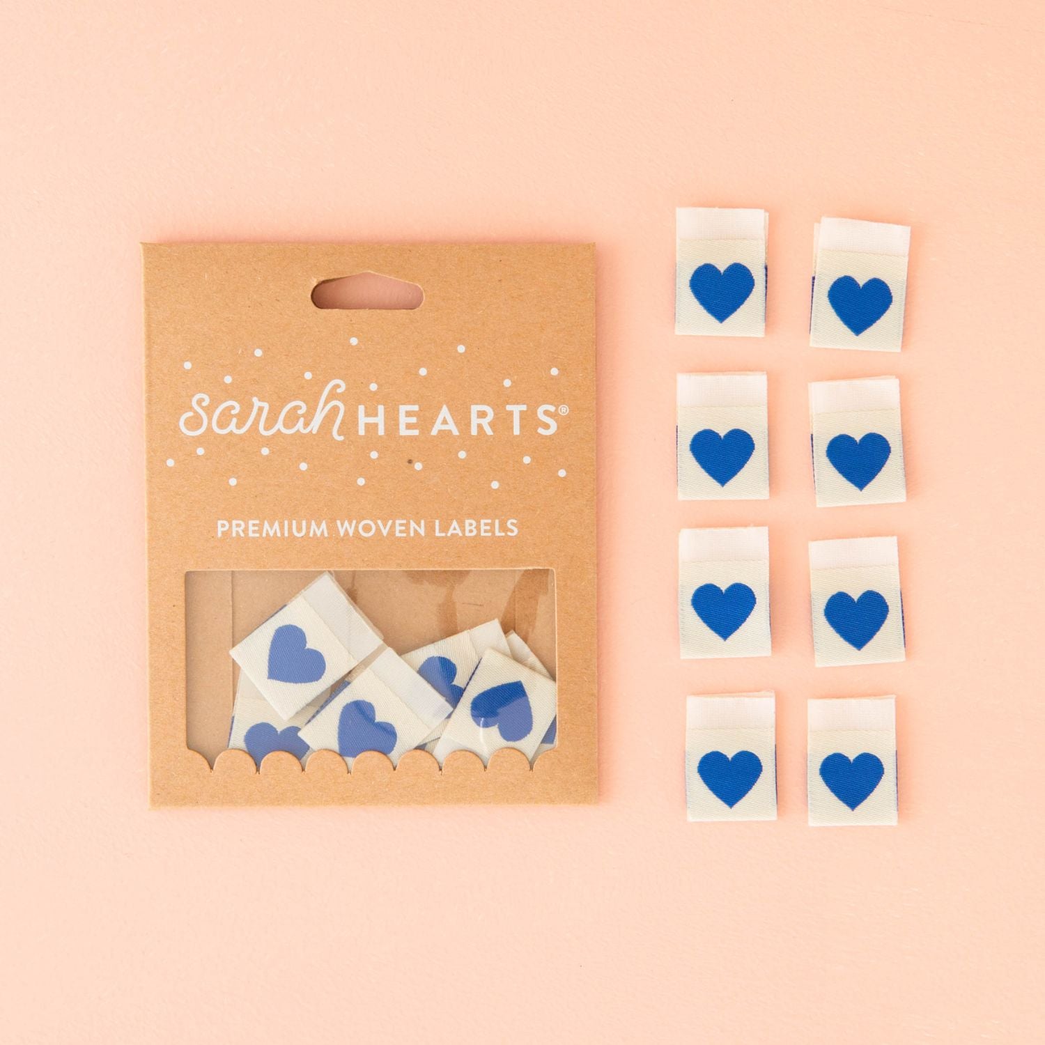 Blue Love Hearts - Sarah Hearts - Sewing Labels