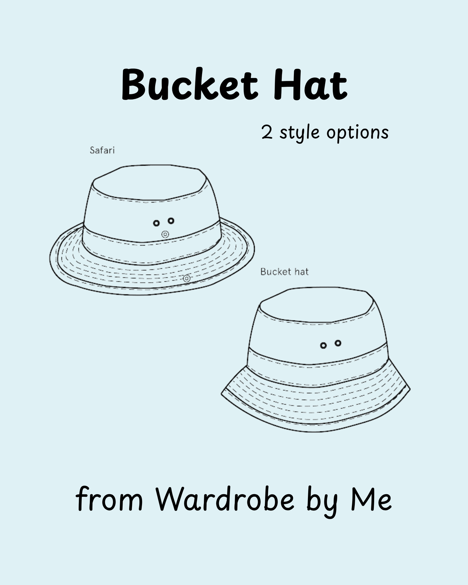 Bucket Hat, Sewing Pattern from Wardrobe By Me (Paper)